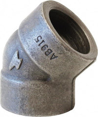 Made in USA - Size 4", Class 3,000, Steel Black Pipe 45° Elbow - 3,000 psi, Socket Weld End Connection - USA Tool & Supply