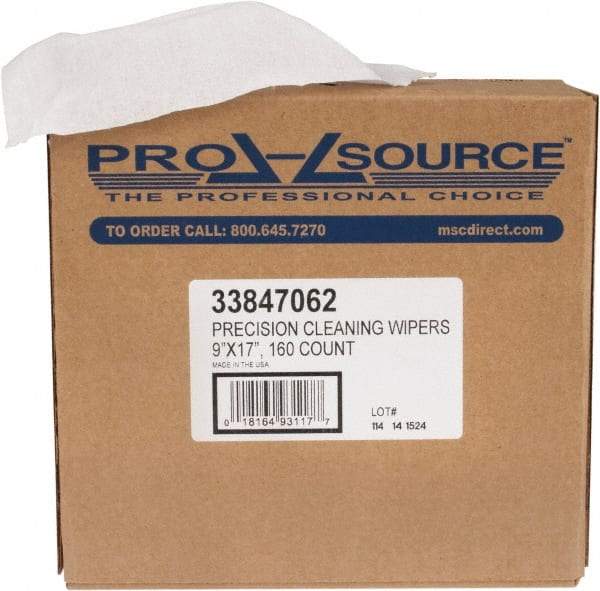 PRO-SOURCE - Dry Shop Towel/Industrial Wipes - Pop-Up, 17" x 9" Sheet Size, White - USA Tool & Supply