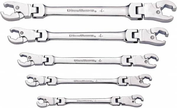 Armstrong - 5 Piece, 1/4 to 7/8" Flare Nut Wrench Set - USA Tool & Supply