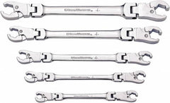 Armstrong - 5 Piece, 1/4 to 7/8" Flare Nut Wrench Set - USA Tool & Supply