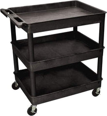 Luxor - 300 Lb Capacity, 24" Wide x 18" Long x 38" High Shelf Cart - 3 Shelf, Plastic - USA Tool & Supply