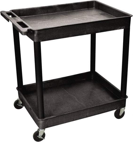 Luxor - 300 Lb Capacity, 24" Wide x 32" Long x 37" High Shelf Cart - 2 Shelf, Plastic - USA Tool & Supply