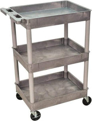 Luxor - 300 Lb Capacity, 24" Wide x 18" Long x 38" High Shelf Cart - 3 Shelf, Plastic - USA Tool & Supply