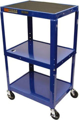 Luxor - 300 Lb Capacity, 24" Wide x 18" Long x 42" High Standard Utility Cart - 3 Shelf, Steel - USA Tool & Supply