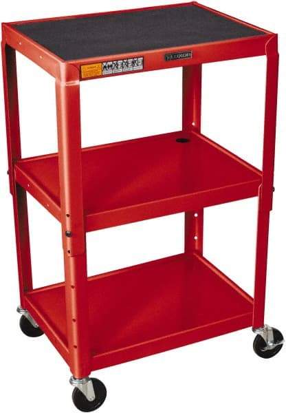 Luxor - 300 Lb Capacity, 24" Wide x 18" Long x 42" High Standard Utility Cart - 3 Shelf, Steel - USA Tool & Supply