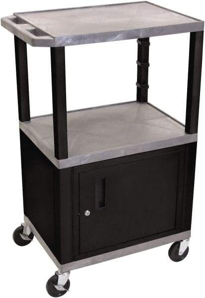 Luxor - 300 Lb Capacity, 24" Wide x 18" Long x 42" High Standard Utility Cart - 3 Shelf, Plastic - USA Tool & Supply