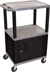 Luxor - 300 Lb Capacity, 24" Wide x 18" Long x 42" High Standard Utility Cart - 3 Shelf, Plastic - USA Tool & Supply