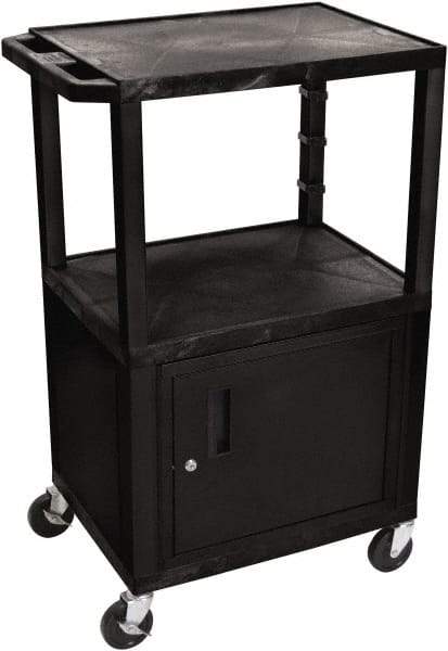 Luxor - 300 Lb Capacity, 24" Wide x 18" Long x 42" High Standard Utility Cart - 3 Shelf, Plastic - USA Tool & Supply