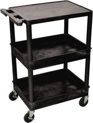 Luxor - 300 Lb Capacity, 24" Wide x 18" Long x 36" High Shelf Cart - 3 Shelf, Plastic - USA Tool & Supply