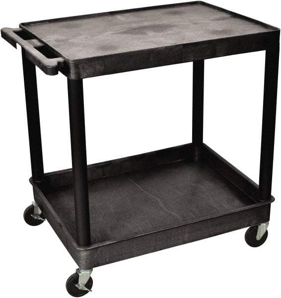 Luxor - 300 Lb Capacity, 24" Wide x 32" Long x 35" High Shelf Cart - 2 Shelf, Plastic - USA Tool & Supply