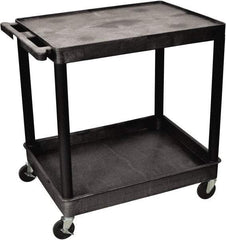 Luxor - 300 Lb Capacity, 24" Wide x 32" Long x 35" High Shelf Cart - 2 Shelf, Plastic - USA Tool & Supply