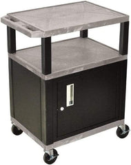 Luxor - 300 Lb Capacity, 24" Wide x 18" Long x 34" High Standard Utility Cart - 3 Shelf, Plastic - USA Tool & Supply