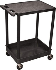 Luxor - 300 Lb Capacity, 24" Wide x 18" Long x 35" High Shelf Cart - 2 Shelf, Plastic - USA Tool & Supply