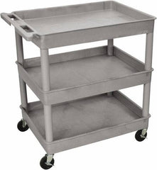 Luxor - 300 Lb Capacity, 24" Wide x 18" Long x 38" High Shelf Cart - 3 Shelf, Plastic - USA Tool & Supply