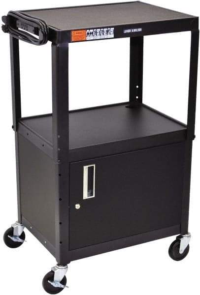 Luxor - 300 Lb Capacity, 24" Wide x 18" Long x 42" High Standard Utility Cart - 3 Shelf, Steel - USA Tool & Supply