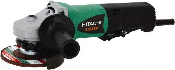 Hitachi - 4-1/2" Wheel Diam, 10,000 RPM, Corded Angle & Disc Grinder - 5/8-11 Spindle, 120 Volts, 9.5 Amps - USA Tool & Supply