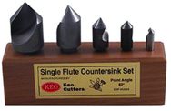 5 Pc Set 100° Single Flute Countersinks - USA Tool & Supply