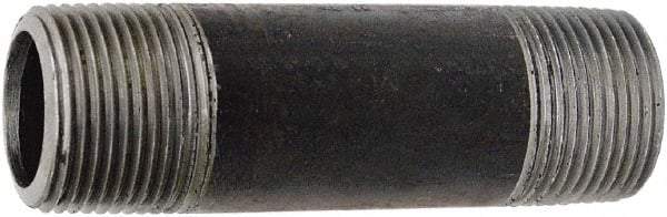 Value Collection - Schedule 80, 4" Diam x 2-7/8" Long Black Pipe Nipple - Threaded - USA Tool & Supply