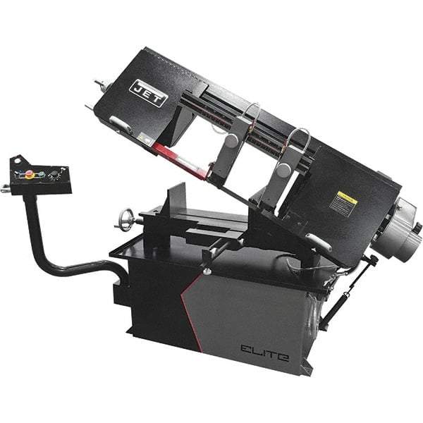 Jet - 10 x 18" Max Capacity, Manual Variable Speed Pulley Horizontal Bandsaw - 50 to 275 SFPM Blade Speed, 230 Volts, 1 Phase - USA Tool & Supply