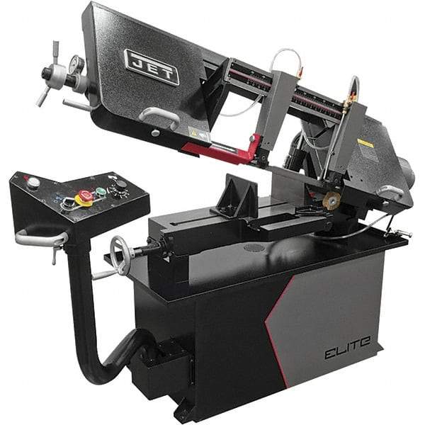 Jet - 6 x 16" Max Capacity, Manual Variable Speed Pulley Horizontal Bandsaw - 50 to 275 SFPM Blade Speed, 115/230 Volts, 1 Phase - USA Tool & Supply