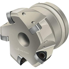 Walter - 100mm Cut Diam, 32mm Arbor Hole, 2mm Max Depth of Cut, Indexable Chamfer & Angle Face Mill - 6 Inserts, P23696 Insert, Right Hand Cut, 6 Flutes, Through Coolant, Series Xtra-tec - USA Tool & Supply