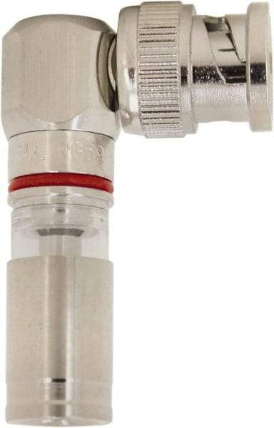 Ideal - Right Angle, BNC Compression Coaxial Connector - Compatible with RG59, Brass Body - USA Tool & Supply