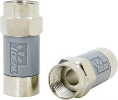 Ideal - Straight, F Type Compression Coaxial Connector - Compatible with RG6, Gray Housing - USA Tool & Supply