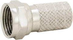 Ideal - Straight, F Type Twist On Coaxial Connector - Compatible with RG6, Brass Contact, Brass Body - USA Tool & Supply