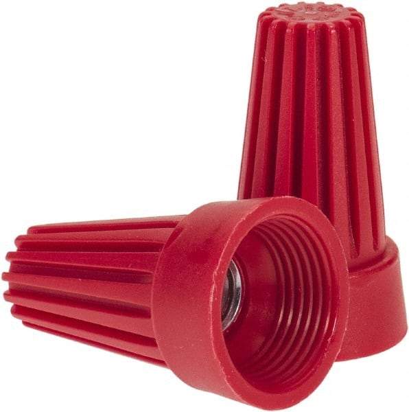 Ideal - 2, 14 to 4, 12 AWG, 600 Volt, Flame Retardant, Standard Twist on Wire Connector - Red, 221°F - USA Tool & Supply