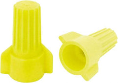 Ideal - 2, 18 to 3, 12 AWG, 600 Volt, Flame Retardant, Wing Twist on Wire Connector - Yellow, 221°F - USA Tool & Supply