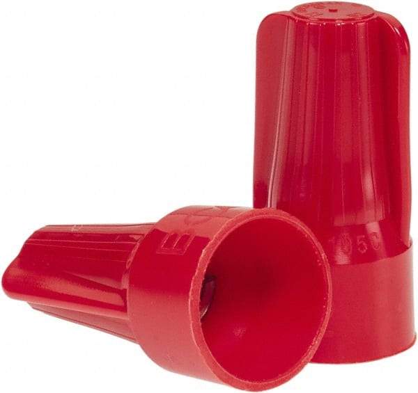 Ideal - 2, 18 to 5, 12 AWG, 600 Volt, Flame Retardant, Standard Twist on Wire Connector - Red, 221°F - USA Tool & Supply