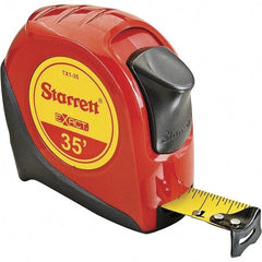 Starrett - 35' x 1" Yellow Blade Tape Measure - 1/16" Graduation, S1 Graduation Style, Red Case - USA Tool & Supply