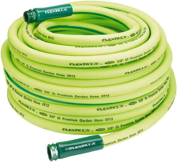 Legacy - 100' Long Garden Hose - 5/8" Diam, 3/4" GHT, Hybrid Polymer, 150 psi, All Season, Green - USA Tool & Supply