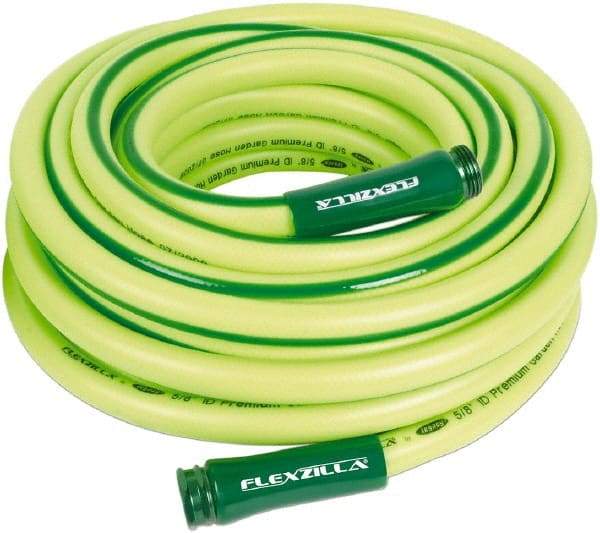 Legacy - 75' Long Garden Hose - 5/8" Diam, 3/4" GHT, Hybrid Polymer, 150 psi, All Season, Green - USA Tool & Supply