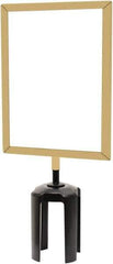 Tensator - 11" High x 7" Long x 7/8" Wide Barrier Sign Frame - Steel, Bright Finish, Bright Gold, Use with Tensabarrier - USA Tool & Supply