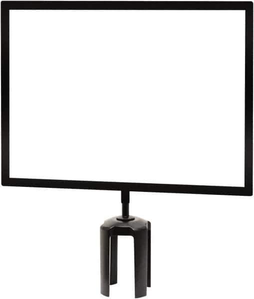 Tensator - 14" High x 11" Long x 7/8" Wide Barrier Sign Frame - Steel, Black Powdercoat Finish, Bright Gold, Use with Tensabarrier - USA Tool & Supply