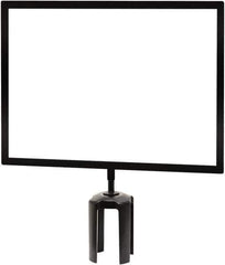 Tensator - 14" High x 11" Long x 7/8" Wide Barrier Sign Frame - Steel, Black Powdercoat Finish, Bright Gold, Use with Tensabarrier - USA Tool & Supply