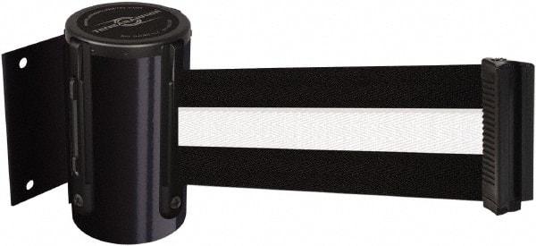 Tensator - 4" High x 2" Long x 3" Wide Barricade Tape Dispenser - Steel, Black Powdercoat Finish, Black, Use with Tensabarrier - USA Tool & Supply