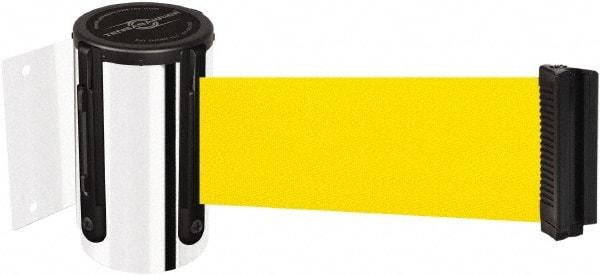 Tensator - 4" High x 2" Long x 3" Wide Barricade Tape Dispenser - Steel, Polished Chrome Finish, Chrome, Use with Tensabarrier - USA Tool & Supply