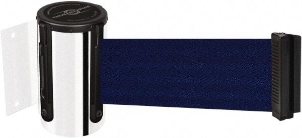 Tensator - 4" High x 2" Long x 3" Wide Barricade Tape Dispenser - Steel, Polished Chrome Finish, Chrome, Use with Tensabarrier - USA Tool & Supply