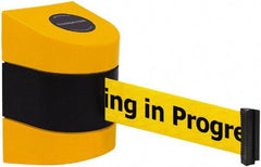 Tensator - 5" High x 3" Long x 3" Wide Barricade Tape Dispenser - Steel, Black Powdercoat Finish, Black/Yellow, Use with Tensabarrier - USA Tool & Supply