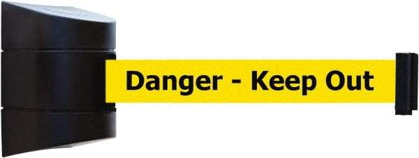 Tensator - 5" High x 3" Long x 3" Wide Barricade Tape Dispenser - Steel, Black Powdercoat Finish, Black, Use with Tensabarrier - USA Tool & Supply