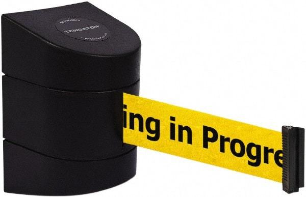 Tensator - 5" High x 3" Long x 3" Wide Barricade Tape Dispenser - Steel, Black Powdercoat Finish, Black, Use with Tensabarrier - USA Tool & Supply