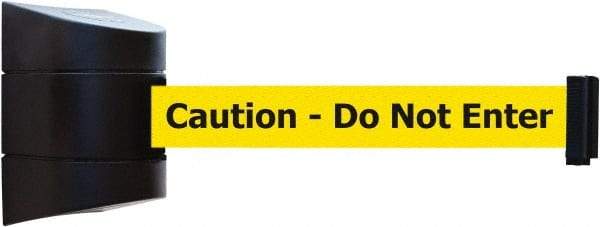 Tensator - 5" High x 3" Long x 3" Wide Barricade Tape Dispenser - Steel, Black Powdercoat Finish, Black, Use with Tensabarrier - USA Tool & Supply