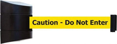 Tensator - 5" High x 3" Long x 3" Wide Barricade Tape Dispenser - Steel, Black Powdercoat Finish, Black, Use with Tensabarrier - USA Tool & Supply