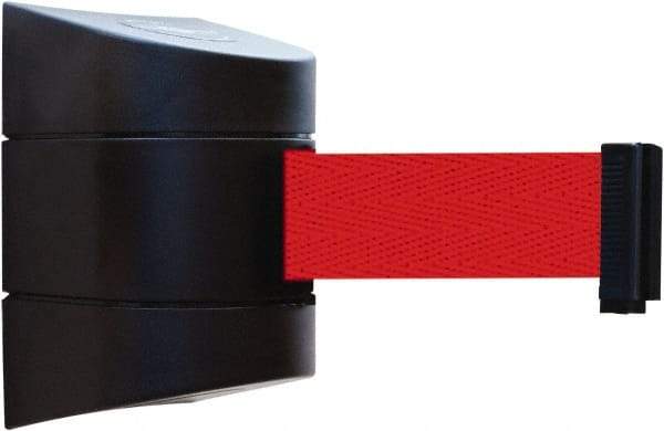 Tensator - 5" High x 3" Long x 3" Wide Barricade Tape Dispenser - Steel, Black Powdercoat Finish, Black, Use with Tensabarrier - USA Tool & Supply