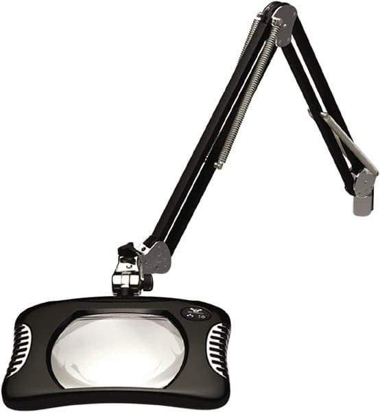 O.C. White - 43 Inch, Gooseneck, Clamp on, LED, Black, Magnifying Task Light - 8 Watt, 2x Magnification, 7 Inch Wide, 5-1/4 Inch Long - USA Tool & Supply