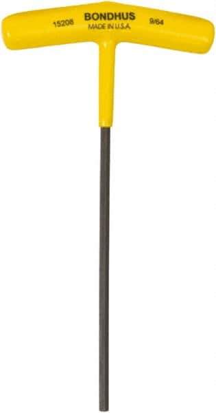 Bondhus - 9/64" Hex, T-Handle Cushion Grip, Hex Key - 6" OAL, Protanium High Torque Steel, Inch System of Measurement - USA Tool & Supply