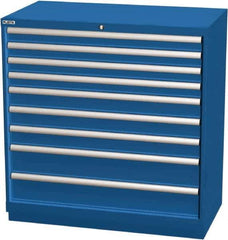 LISTA - 9 Drawer, Modular Storage Cabinet - Steel, 40-1/4" Wide x 22-1/2" Deep x 41-3/4" High, Blue - USA Tool & Supply