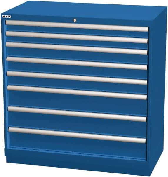 LISTA - 8 Drawer, Modular Storage Cabinet - Steel, 40-1/4" Wide x 22-1/2" Deep x 41-3/4" High, Blue - USA Tool & Supply